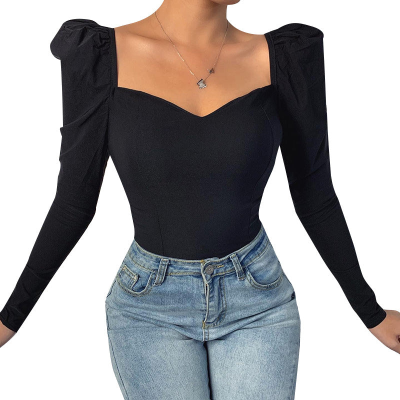 Women's Casual Retro Square Collar Shirt