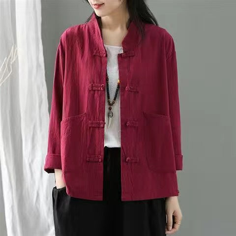 Cotton Linen Cardigan Shirt Jacket Casual