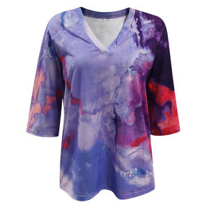 Spring And Summer New Pullover Loose Tie-dye Print T-shirt Top