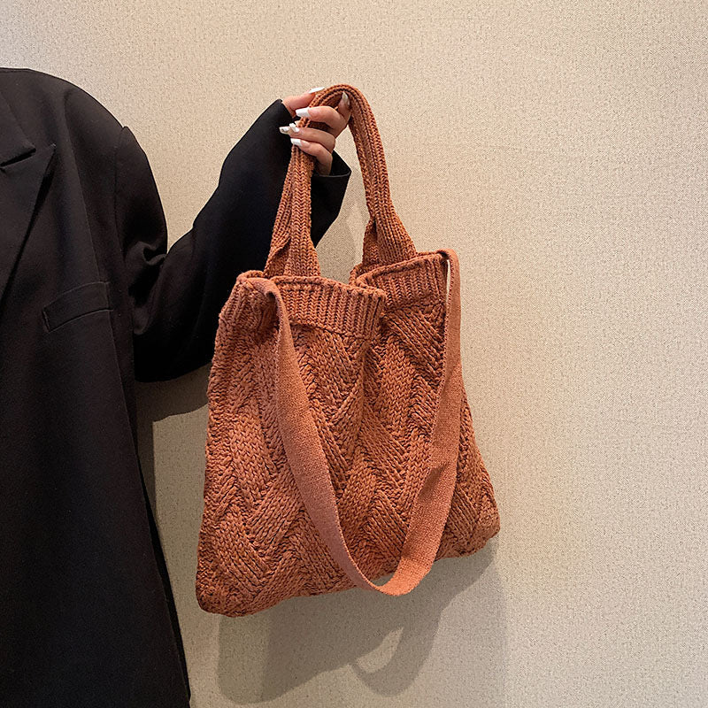 Japanese And Korean Literary Wool Knitted Bags For Women