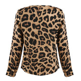 Sexy Long Sleeve Shirt Womens Tops And Blouses Leopard Print Autumn Winter Ladies Blouse V Neck Office Blusas Fashion