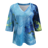 Spring And Summer New Pullover Loose Tie-dye Print T-shirt Top