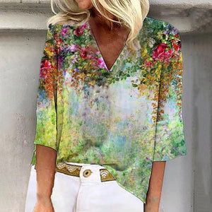 Spring And Summer New Pullover Loose Tie-dye Print T-shirt Top